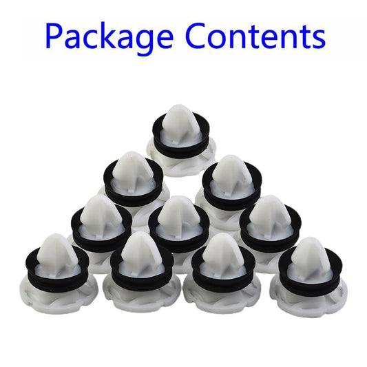 10-Pack Nylon Door Decor Panel Mounting Clips, White, for Reno 7703077476 20mm