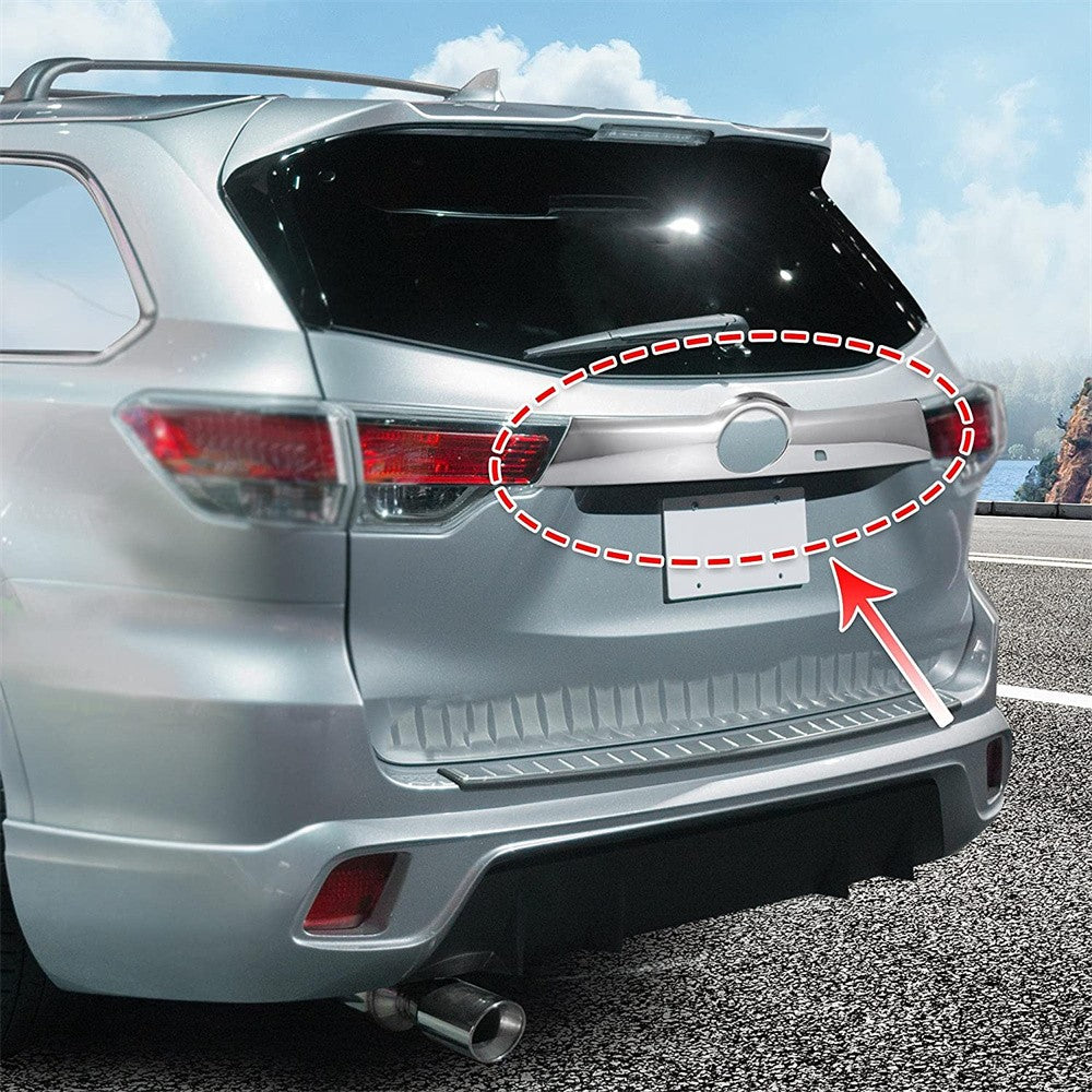 Car Mirror Chrome ABS Rear Trunk Streamer Cover Trim For 14-19 for Toyota Highlander