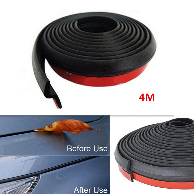 4 Meters Z type Adhesive Sticker Car Door Rubber Seal Sound Insulation Pad Black