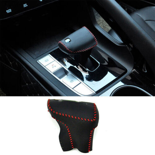 for Hyundai for Elantra 2021-2023 Black Leather Gear Shift Knob Shifter Lever Cover