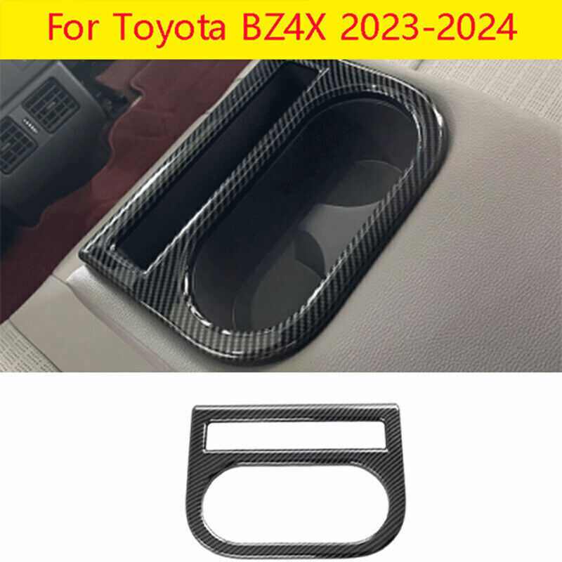 for Toyota BZ4X 23-2024 Carbon Fiber Style Inner Rear Water Cup Cover Frame Trim