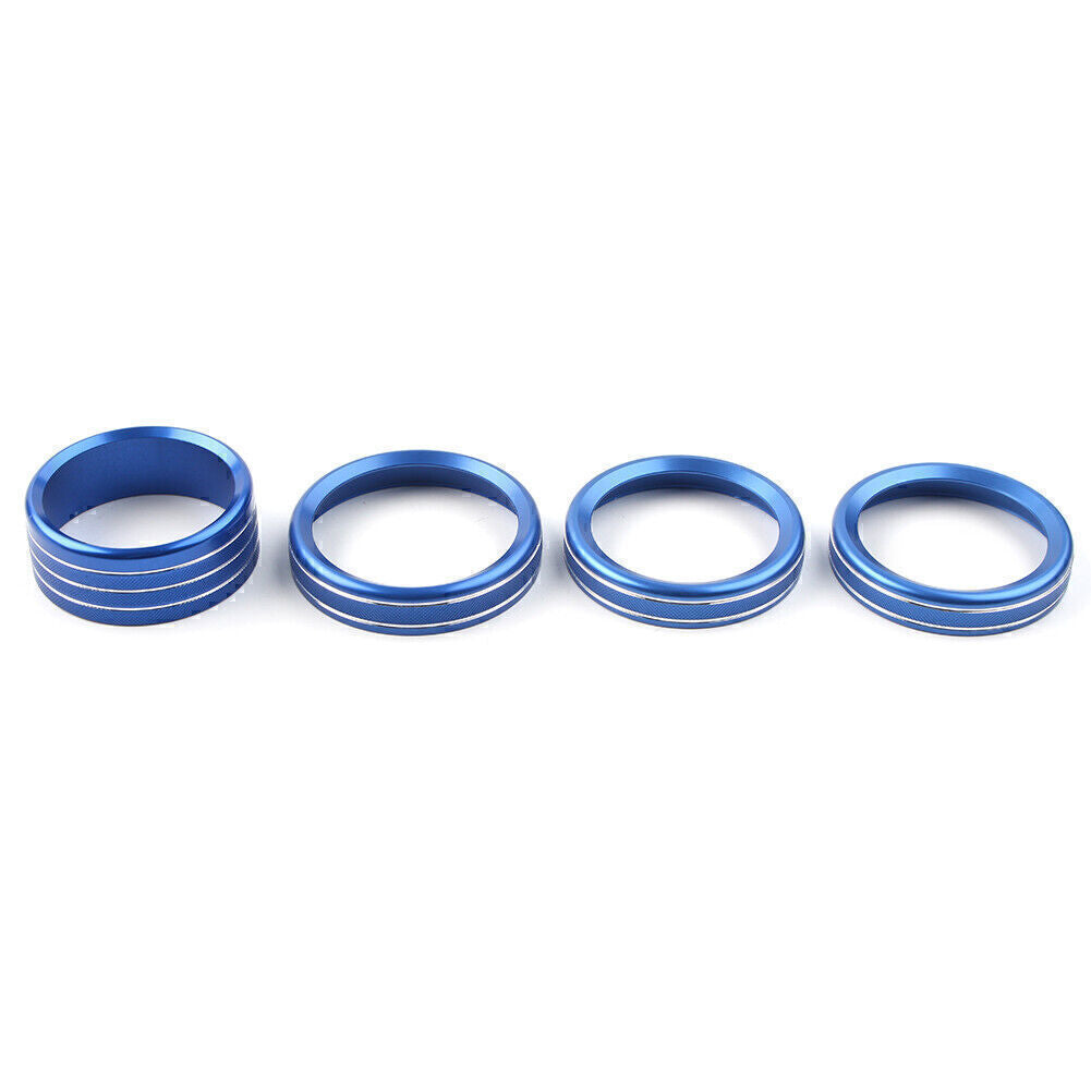 4x Blue Air Conditioner Switch Knob Ring Cover Trim Fit 18-2020 for Jeep for Wrangler JL