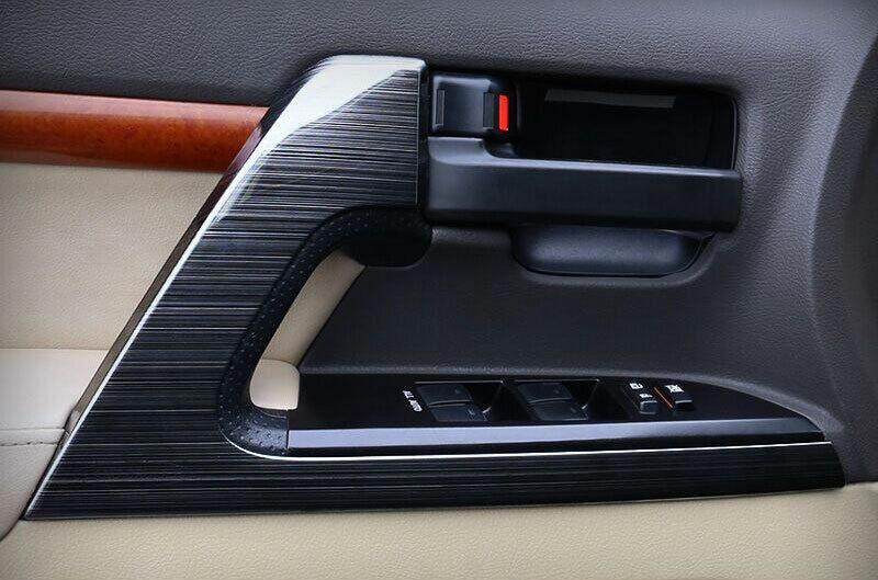 Black Titanium Inner Door Armrest Strip Trim for Toyota for Land Cruiser 2008-2021