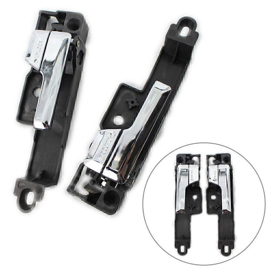 A pair of chrome-plated front left and right interior door handles for 2006-2012 for Ford Fusion models.