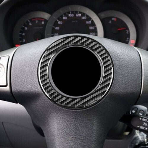 Inner Steering Wheel Logo Ring Cover Carbon Fiber Fit for Toyota RAV4 2006-2013