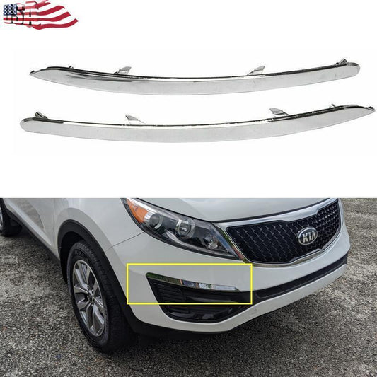 For 2011-2015 for Kia Sportage Chrome Pair Front Bumper Eyeline Trim Garnish