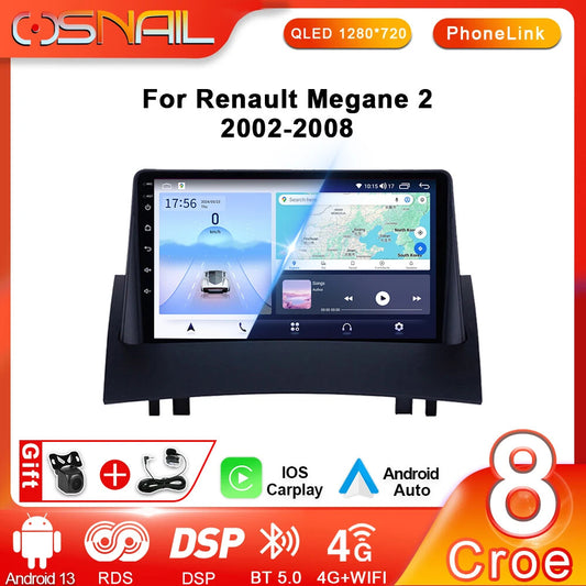 Android Carplay Car Radio for Renault Megane 2 Multimedia Video Player GPS Navi