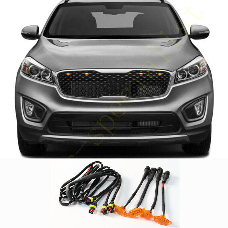 for Kia Sorento 2014-2018 yellow Style Front Grill LED Marker Light Kit