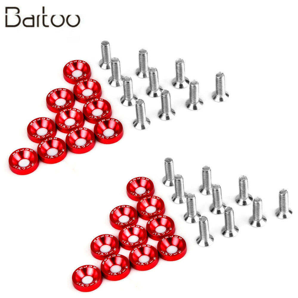 M6 Bolts Car Engine Bumper Fender Washers License Plate Screws 20PCS