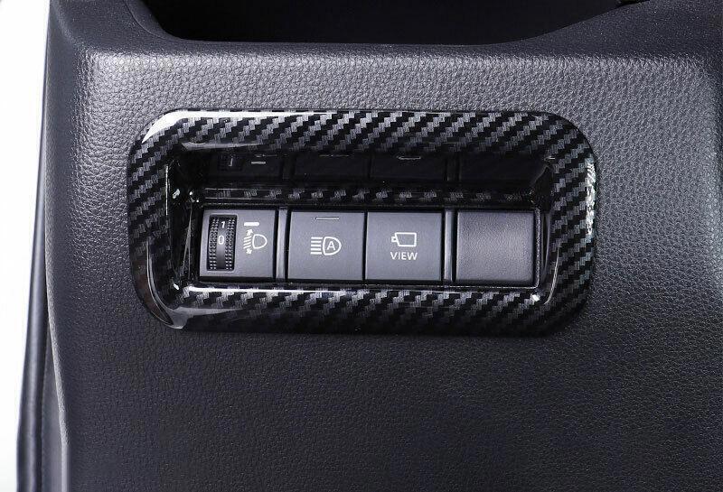 for Toyota RAV4 2019-24 Carbon Fiber Headlight Switch Button Cover Trim Frame 1X