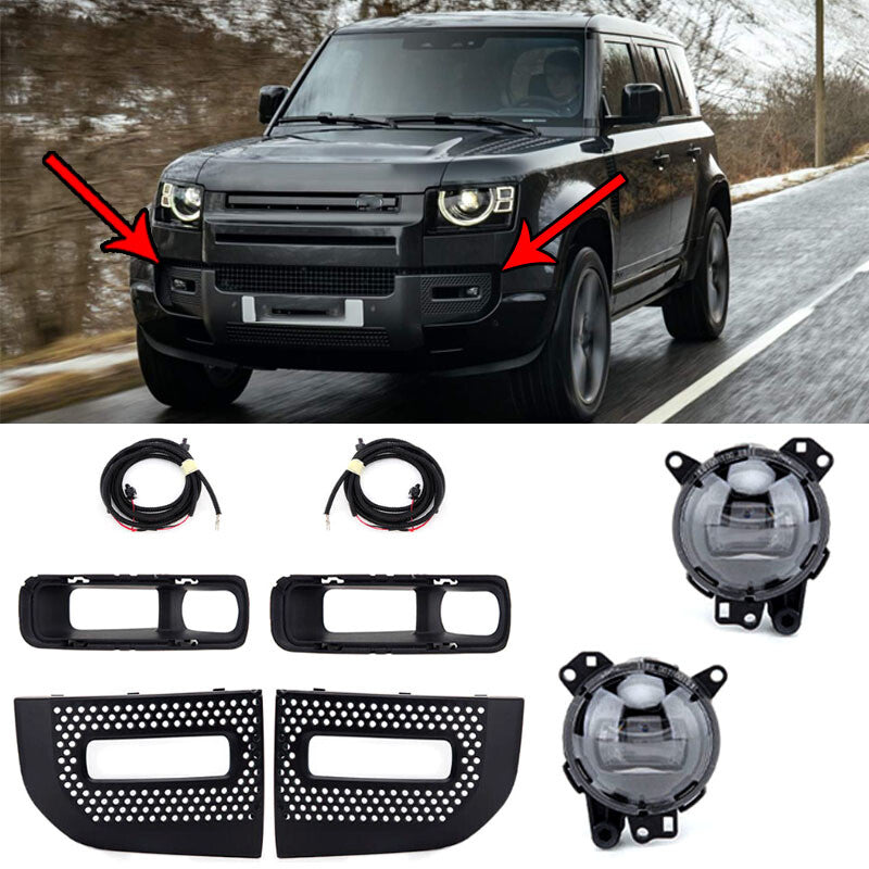 Front bumper LED fog lights + grille cover (1 set) for Land Rover for Defender 2020 - 2022