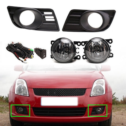 1Set For 2007 2008 2009 2010 for Suzuki for Swift Front Fog Light + Fog lamp Bezel Cover