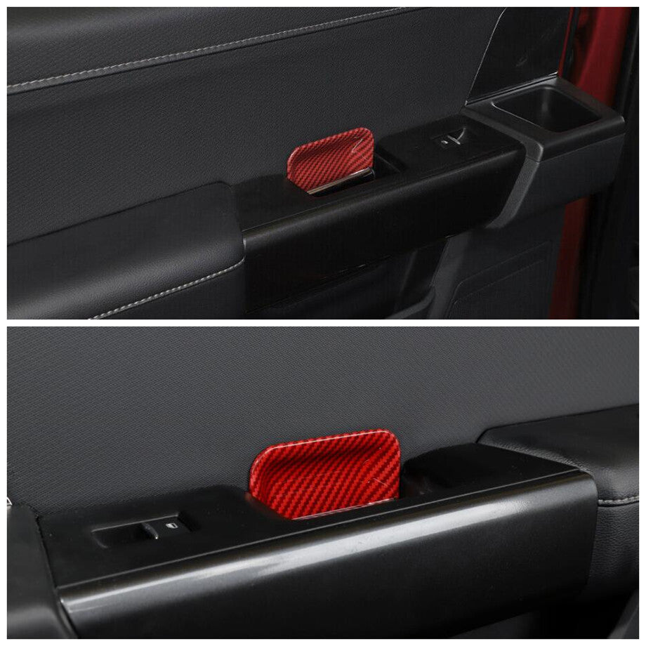 Suitable for 21-23 for Ford F150/F-150, red carbon fiber interior door handle cup cover trim