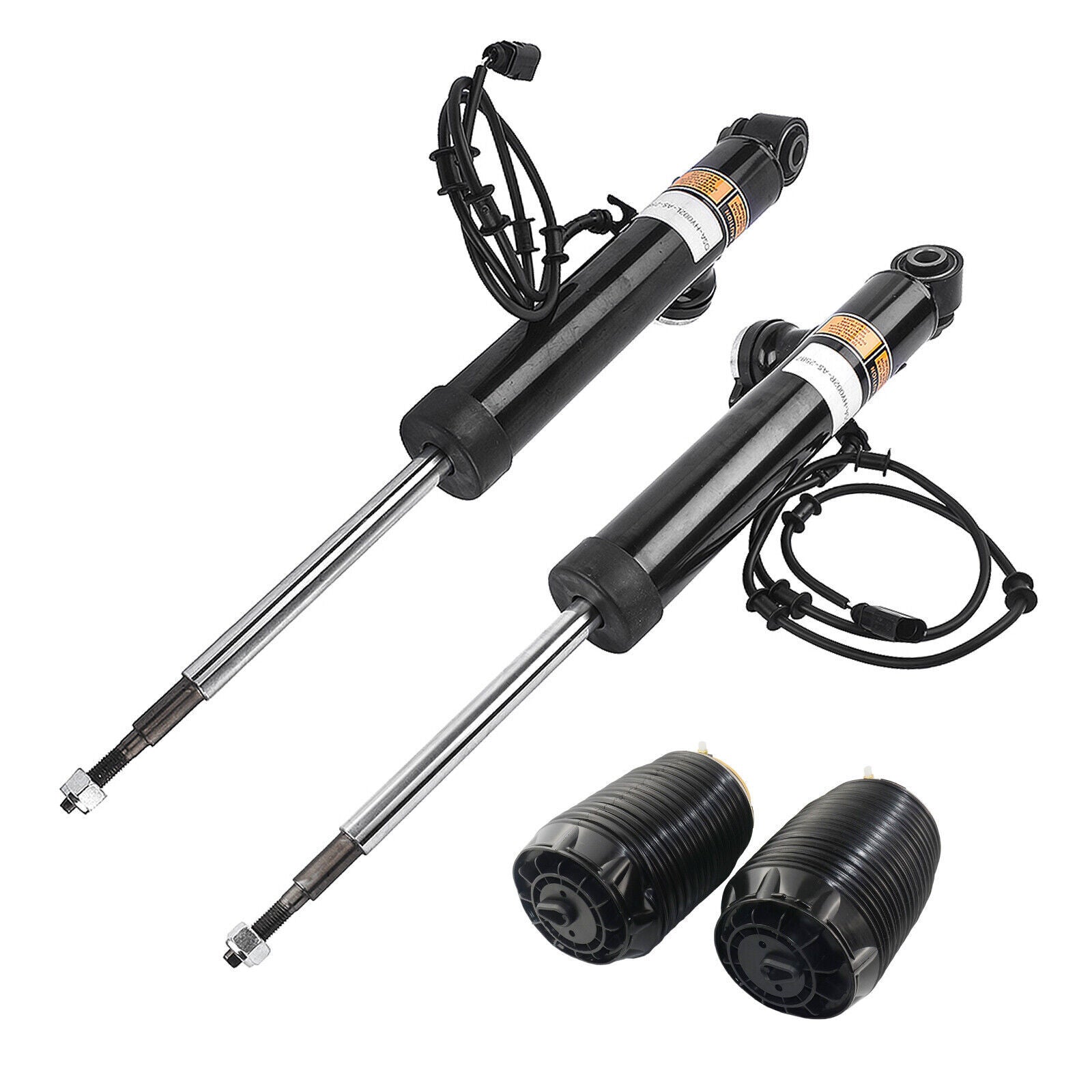 A pair of rear right and left shock absorber struts with electric adjustment for Lincoln MKC 2015-2019.