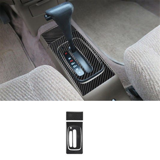 3X Carbon Fiber Gear Shift Panel Cover Trim for Honda for Civic 1992-1995 2DR