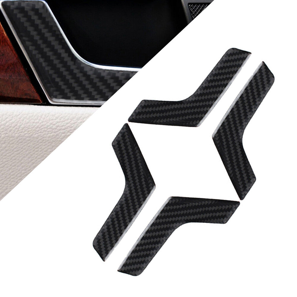 4Pcs Carbon Fiber Door Buckle Trim Panel for Mercedes-Benz W204 2007-2013