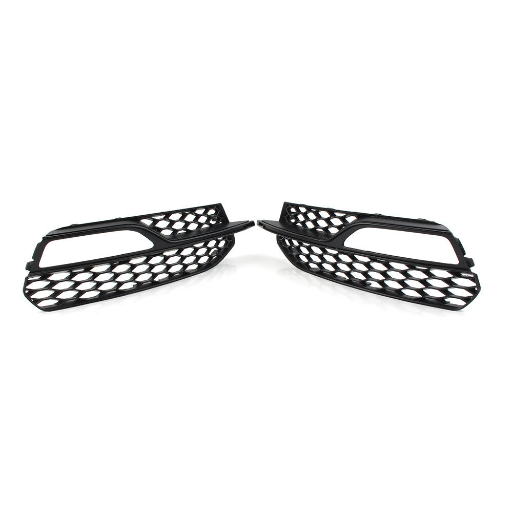 Pair Honeycomb Front Bumper Fog Light Grille Cover for Audi A3 S3 2013-17