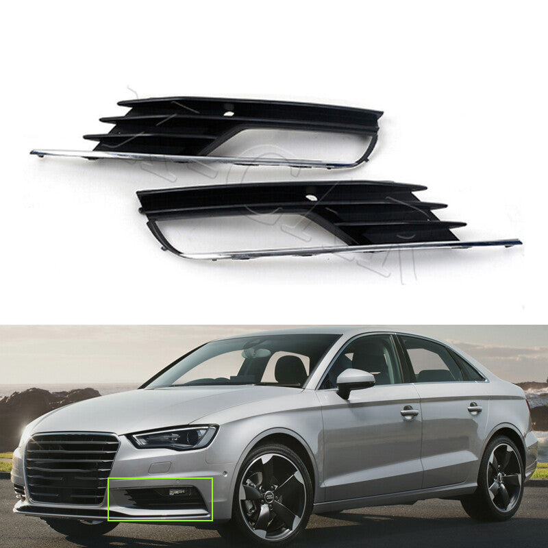 Fog Light Cover Lower Grille 1 Pair for Audi A3 Quattro SEDAN 2013-2017