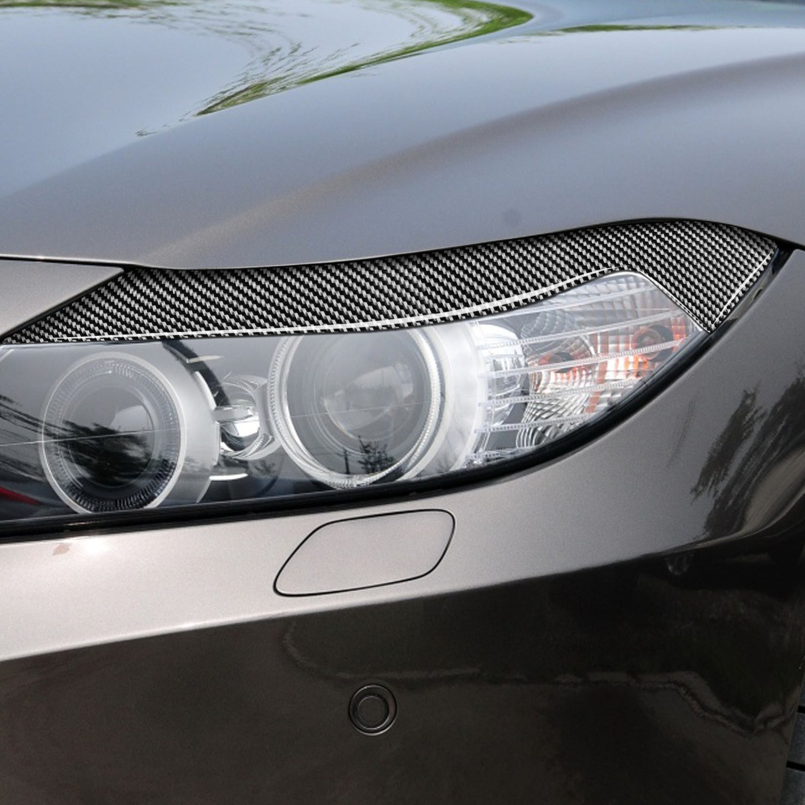 Carbon Fiber Front Headlight Eyelid Cover Eyebrow Trim for BMW Z4 E89 2009-2015