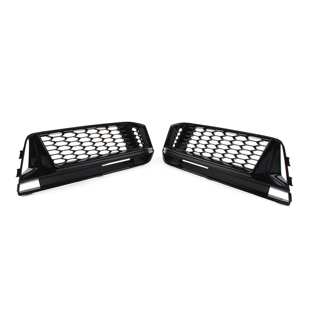 2x Bumper Honeycomb Fog Light Grille Cover for Audi A4 B9 S4 2016-2018