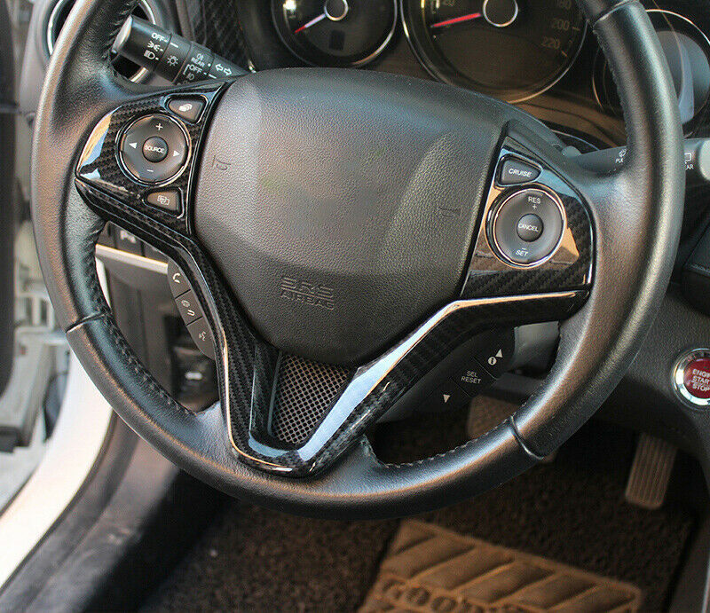 for Honda HR-V 2016-2022 Carbon Fiber Car Steering Wheel Switch Strip Cover Trim