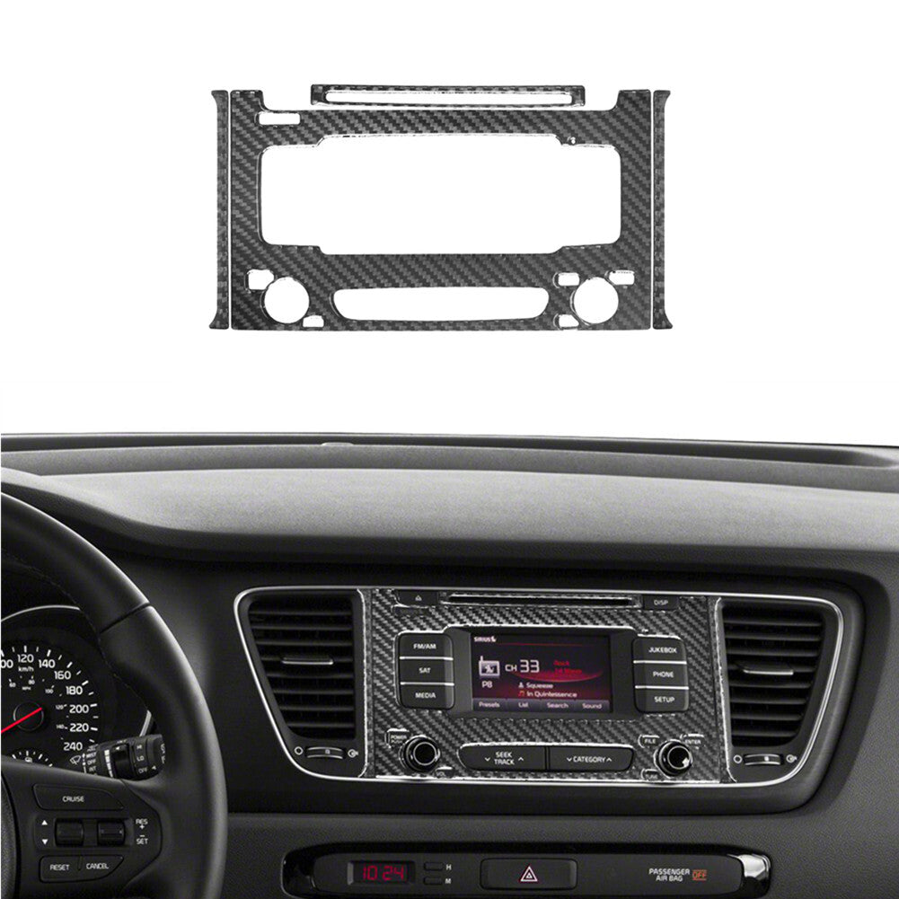 Carbon Fiber Center CD/UVO/Radio Frame Trim Cover for KIA Sedona 2015-2016