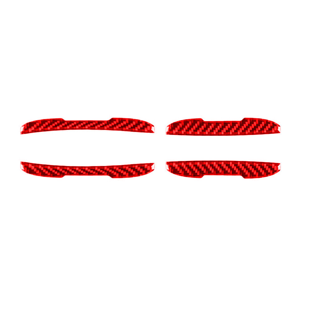 4x red carbon fiber door anti-collision trim for Porsche Taycan 2019-2022