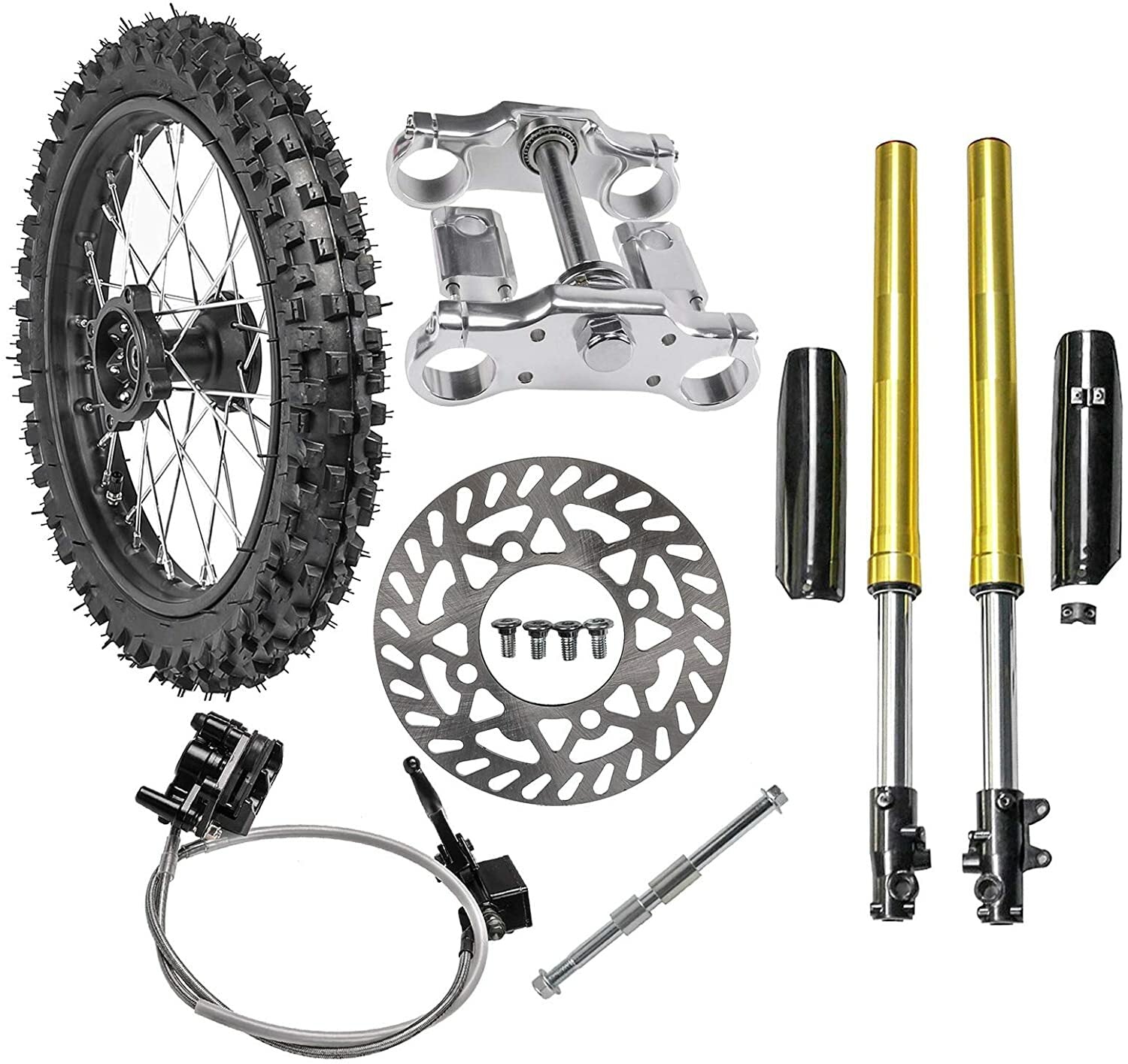 45/48mm Front Fork Triple 14 Wheel 60/100-14 MotocrossPit Bike Atomik 125cc 140