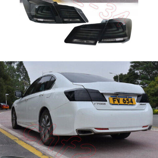 for Honda Accord 2014-2017 Smoke Black LED Rear Lamps Taillights Dynamic Signal
