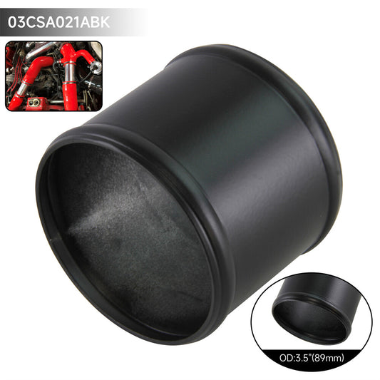 Aluminum Hose Adapter Tube Joiner Pipe Coupler Connector 89mm 3.5 Inch Black