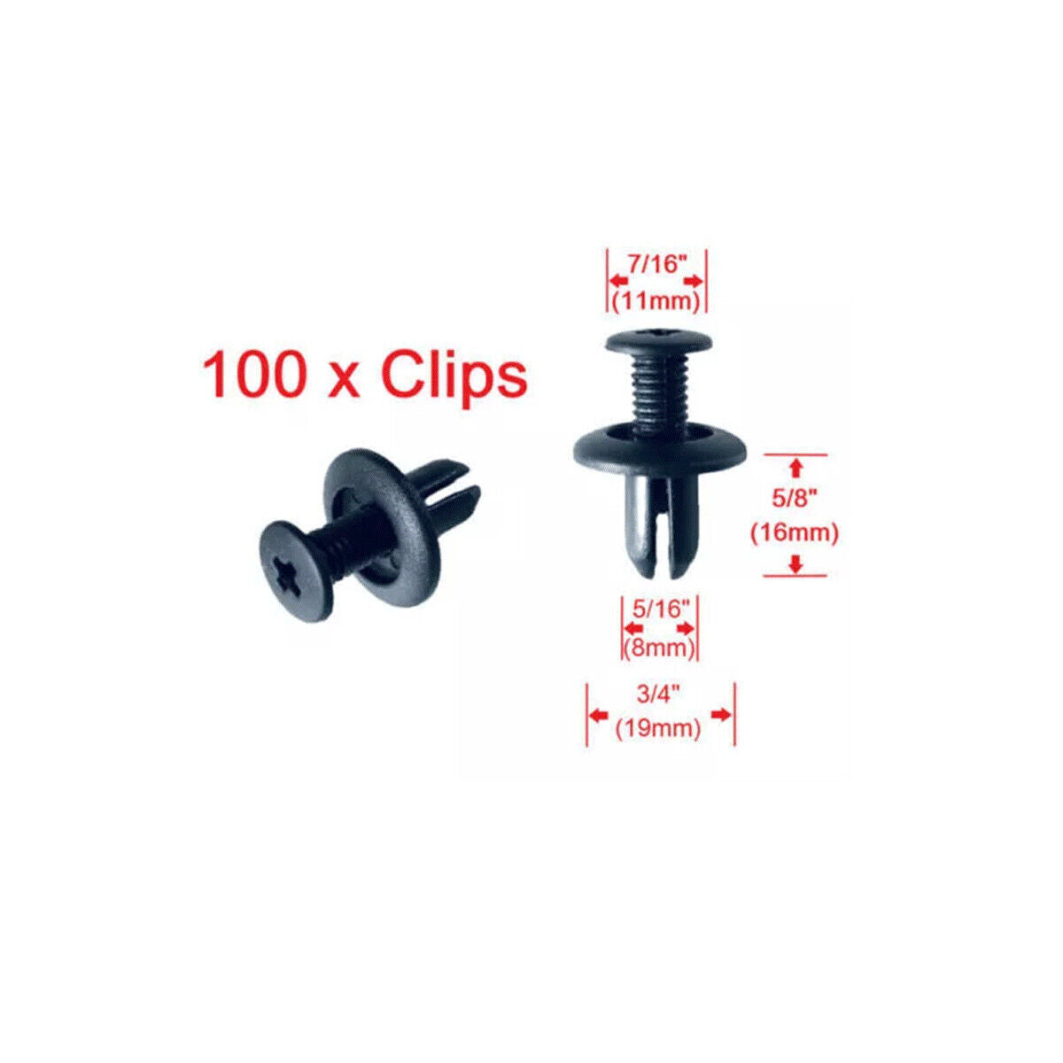 100X 8mm Bumper Retainer For Santa Fe for Genesis Fender Fastener Clips 8659028000