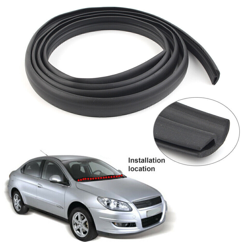 1.7M Black Seal Under Front Windshield Panel Sealed Trim Moulding Strip Rubber