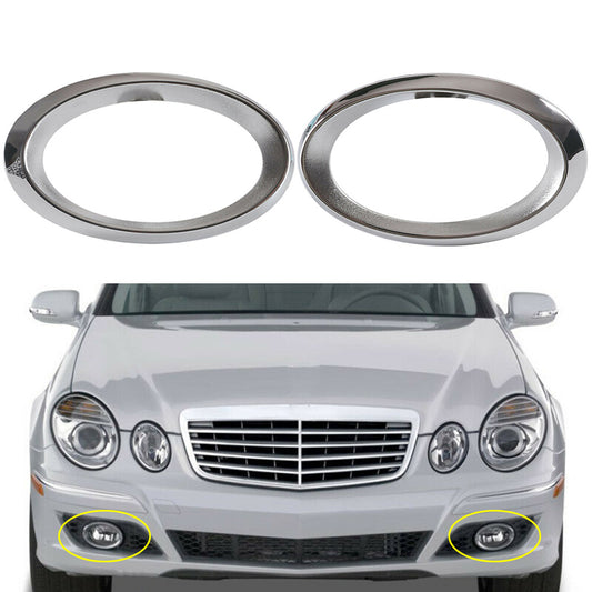 Pair Fog Lamp Chrome Covers Fits for Mercedes-Benz S211 W211 E-CLASS W211 Left+Right