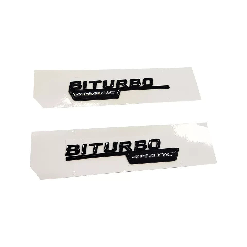 1SET For AMG C E S ML BITURBO 4MATIC Emblem AMG Fender Black Badge