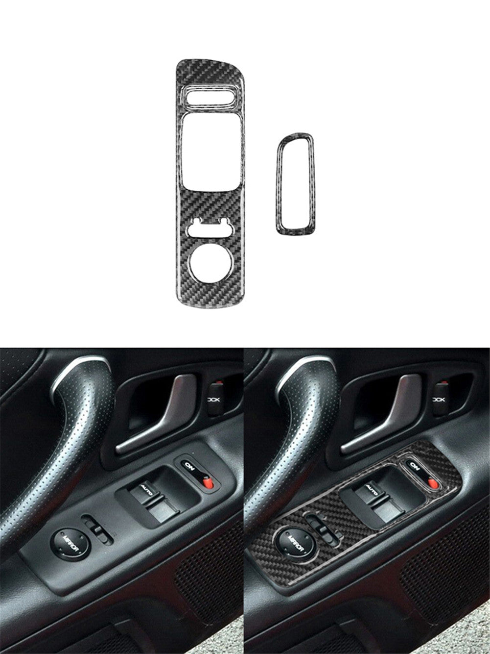 Window Button Switch Frame Trim Cover Carbon Fiber for Honda S2000 2000-2009