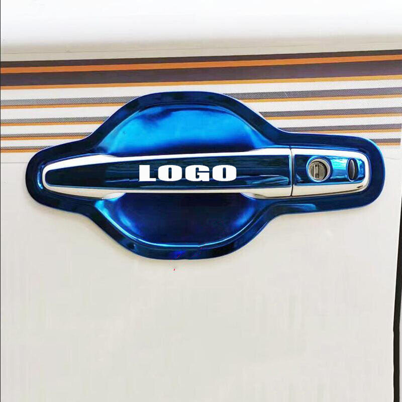 Stainless Blue for Smart Key Door Handle Covers Trims for Mitsubishi Outlander Sport