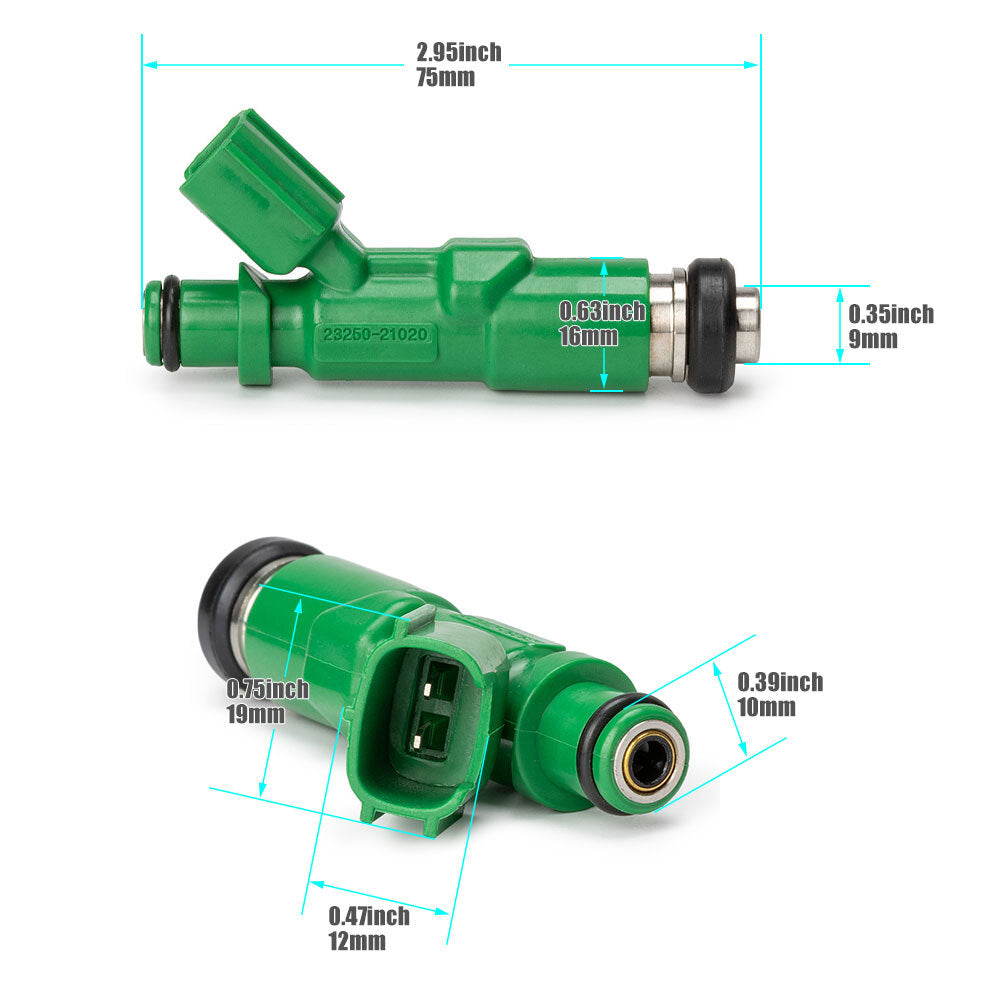 23250-21020 Set of 4 Fuel injectors for Toyota Echo Prius for Scion XA XB 1.5L 01-09
