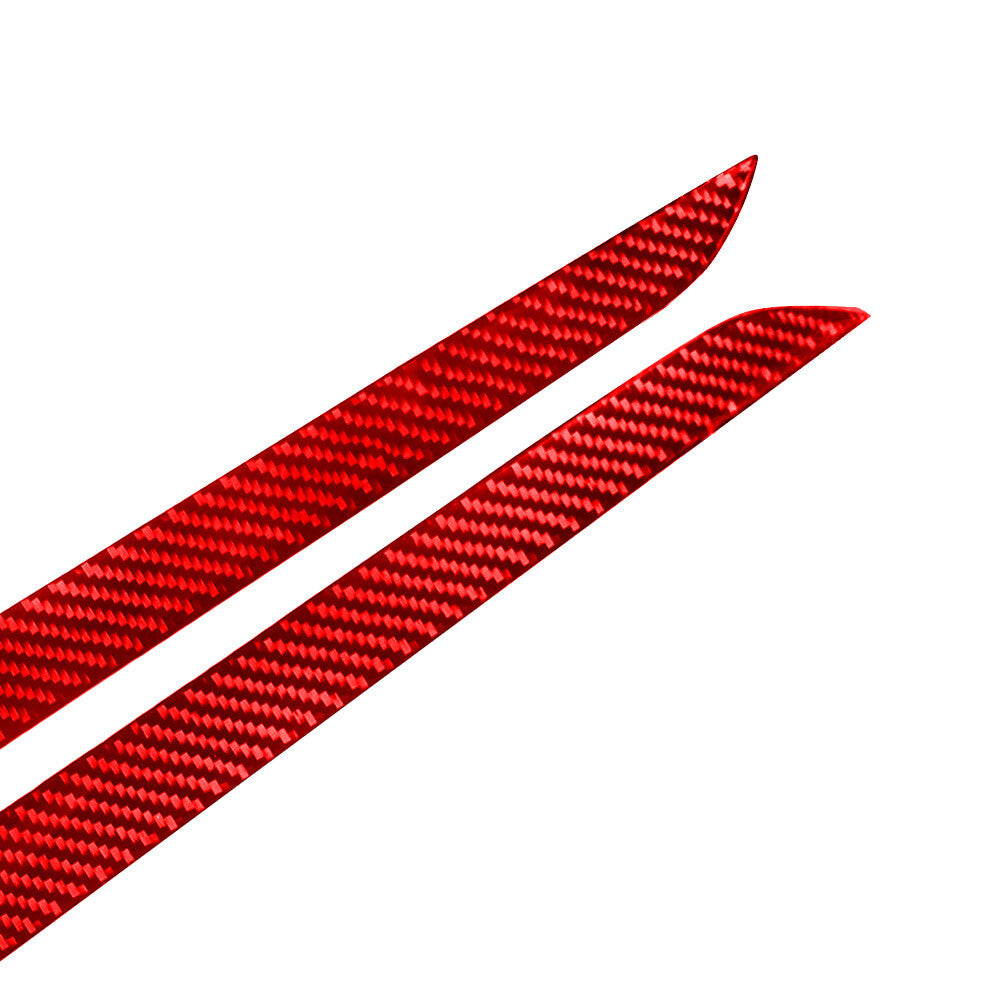 Two-pack of red carbon fiber interior rear door panel trim for Infiniti G37 10-13