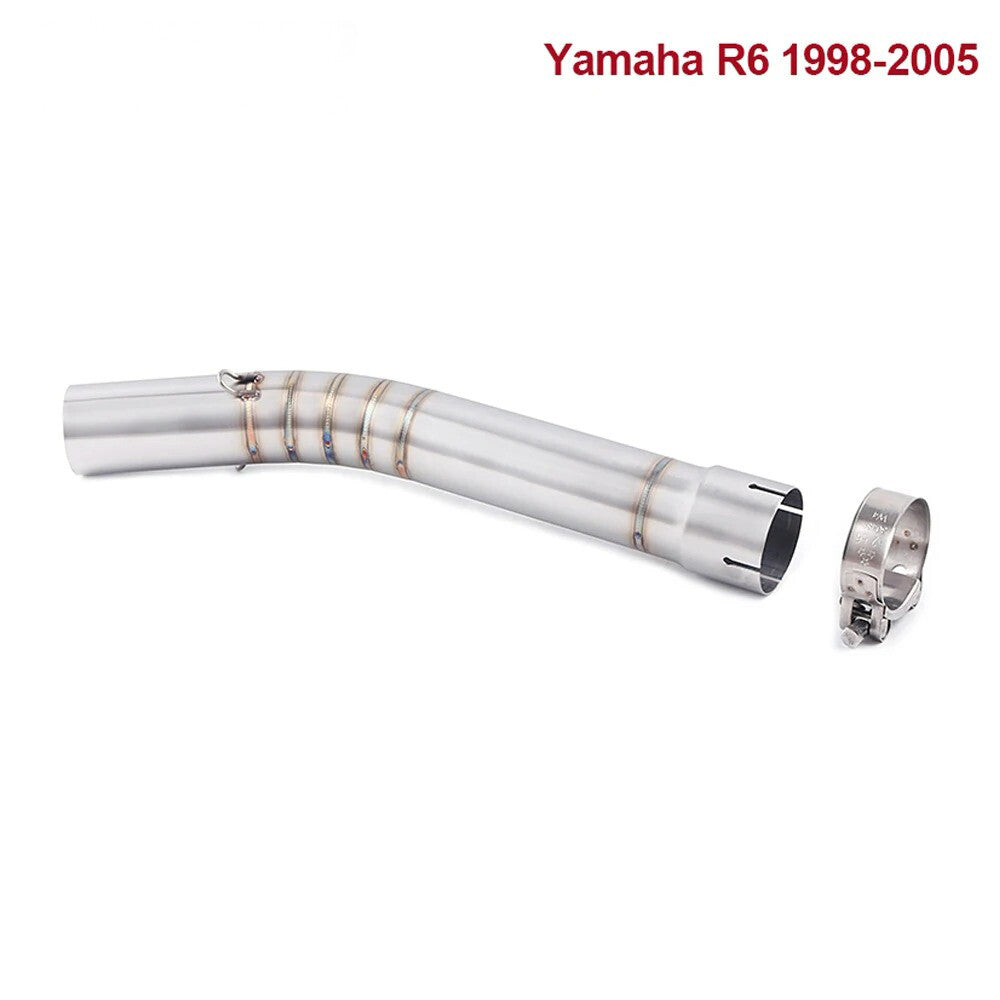 for YAMAHA R6 51mm Stainless Exhaust Midpipe Link Pipe Direct Fit 1998-2005