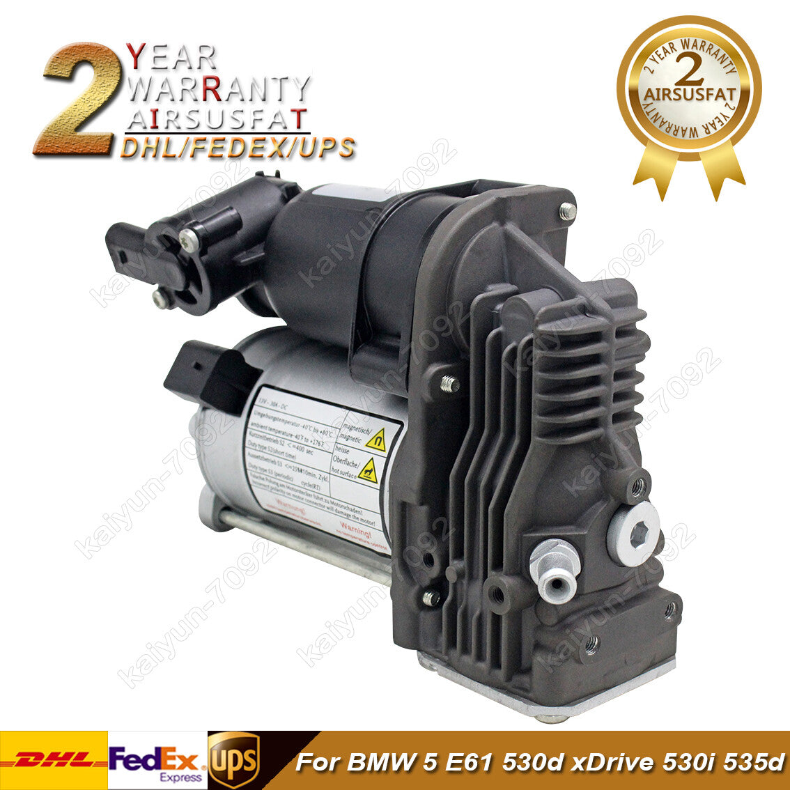 for BMW 5 E61 530d xDrive 530i 535d Air Suspension Compressor Pump 37106793778