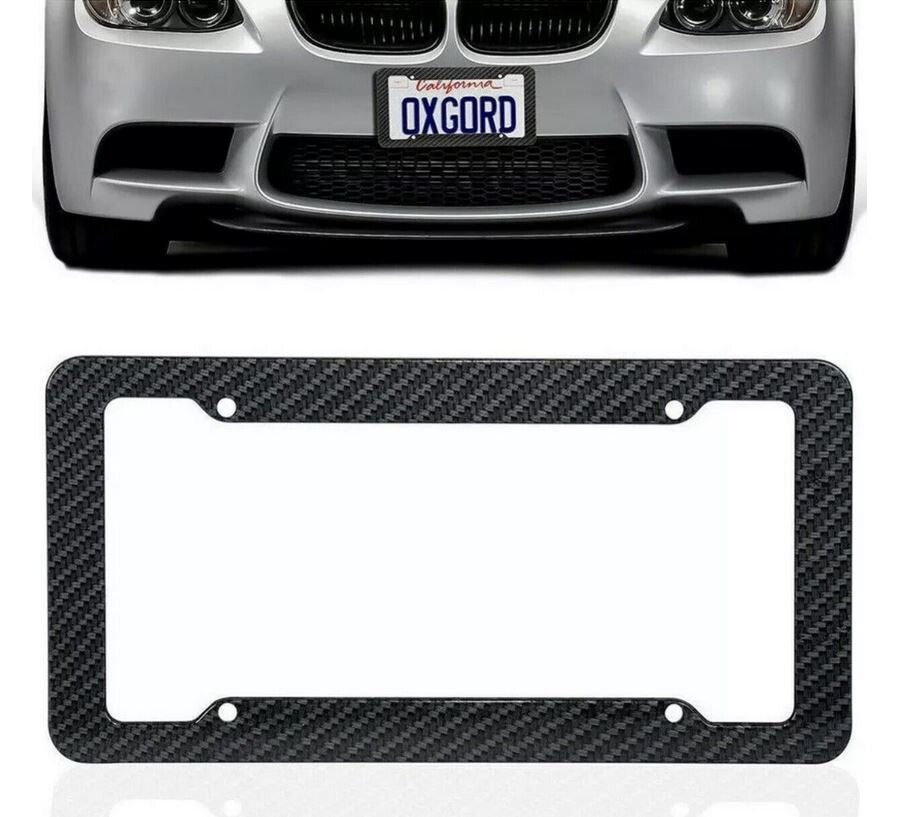 Car license plate frame cap boot trunk black carbon for Buick