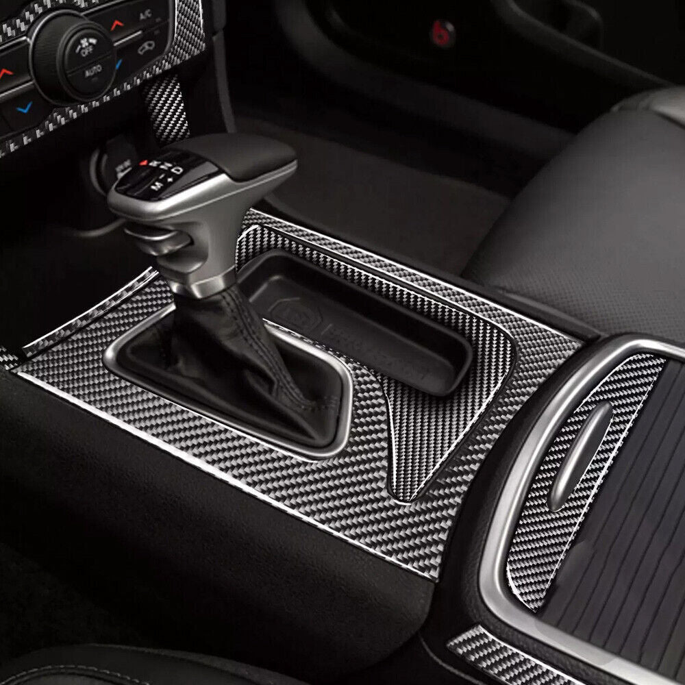 64Pcs Forged Carbon Fiber Kits Whole Interior Trim Cover for Dodge Charger 15-22