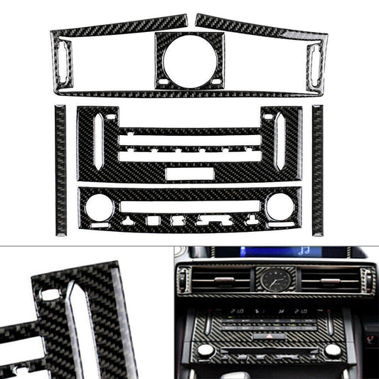 Air Vent ACCD Panel Cover Trim Set Fit for Lexus IS250 IS350 14-18 LHD Carbon Fiber