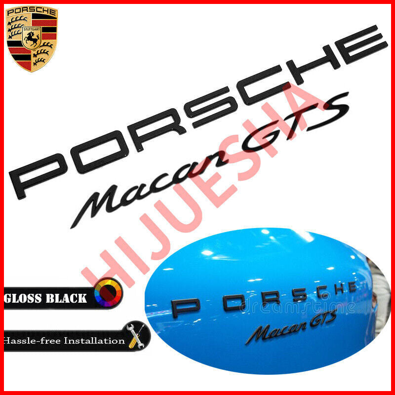 Gloss Black for Porsche Macan GTS Letter Rear Badge Emblem Look Deck 95B-853-675-D