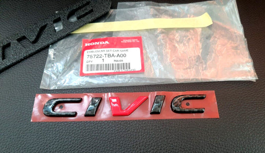 Civilian FC FK CARBON V Red Embroidered Badge Applicable to Rear for Honda for Civic FC FK 2015-21