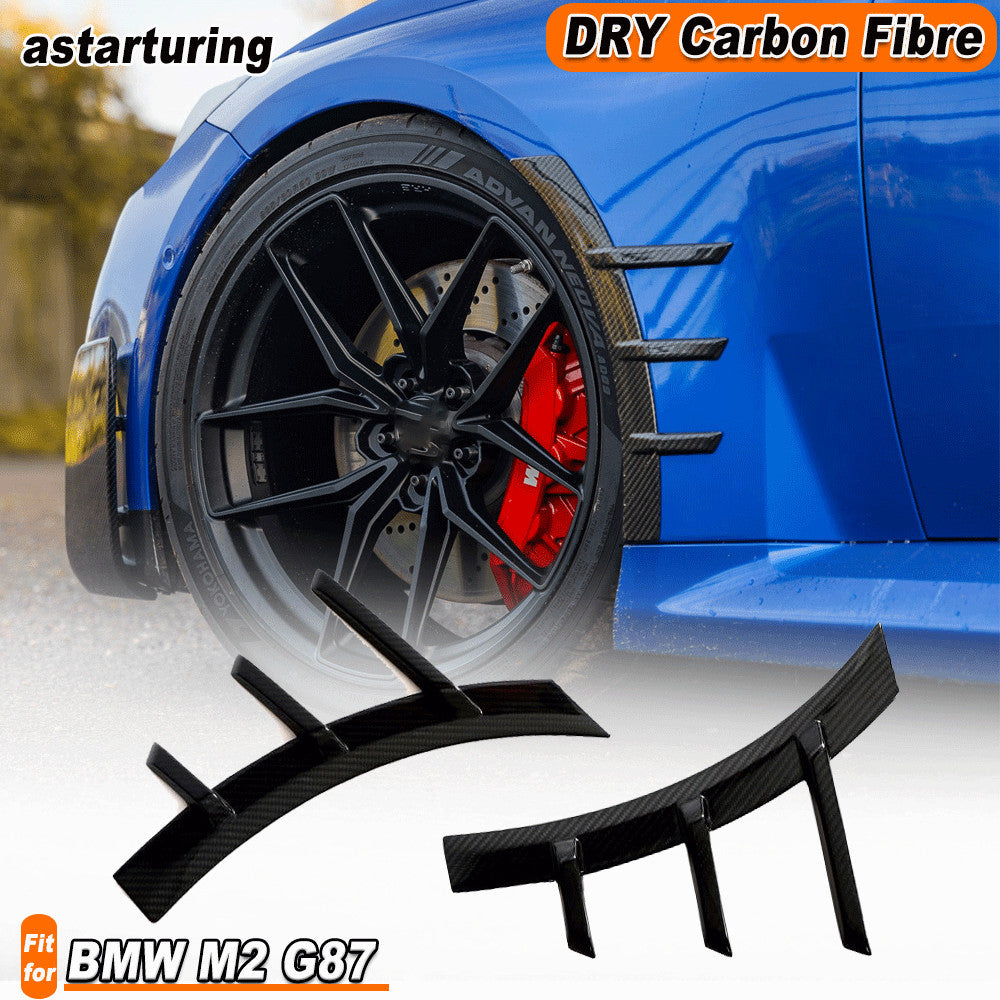 for BMW M2 G87 2022-2024 Dry Carbon Front Fender Arch Trims Spats Side Air Vents