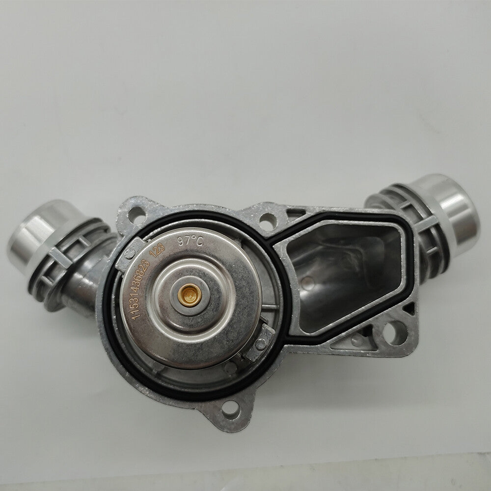 Aluminum alloy engine coolant thermostat assembly suitable for BMW X5, X3, Z3, Z4, 330I, 525I