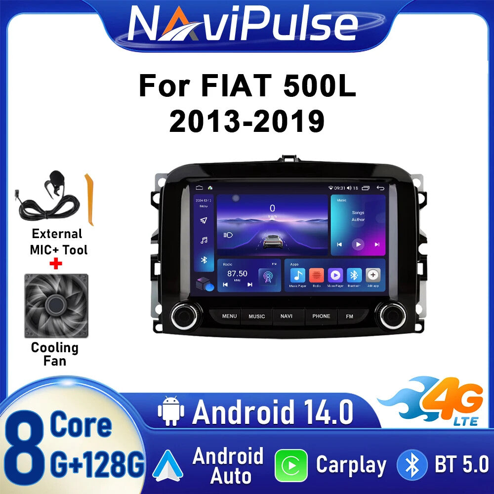 for Fiat 500L 2013-2019 Android Auto Carplay Car Radio Stereo Player Screen GPS