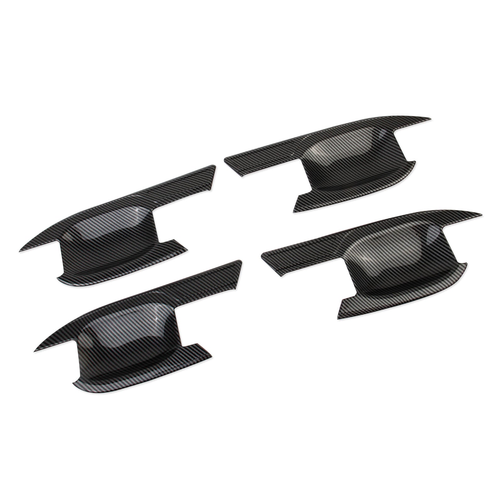 Carbon Fiber Style 4-Door Handles Bowl Cover Trim Bezel for 2025 for Hyundai Santa