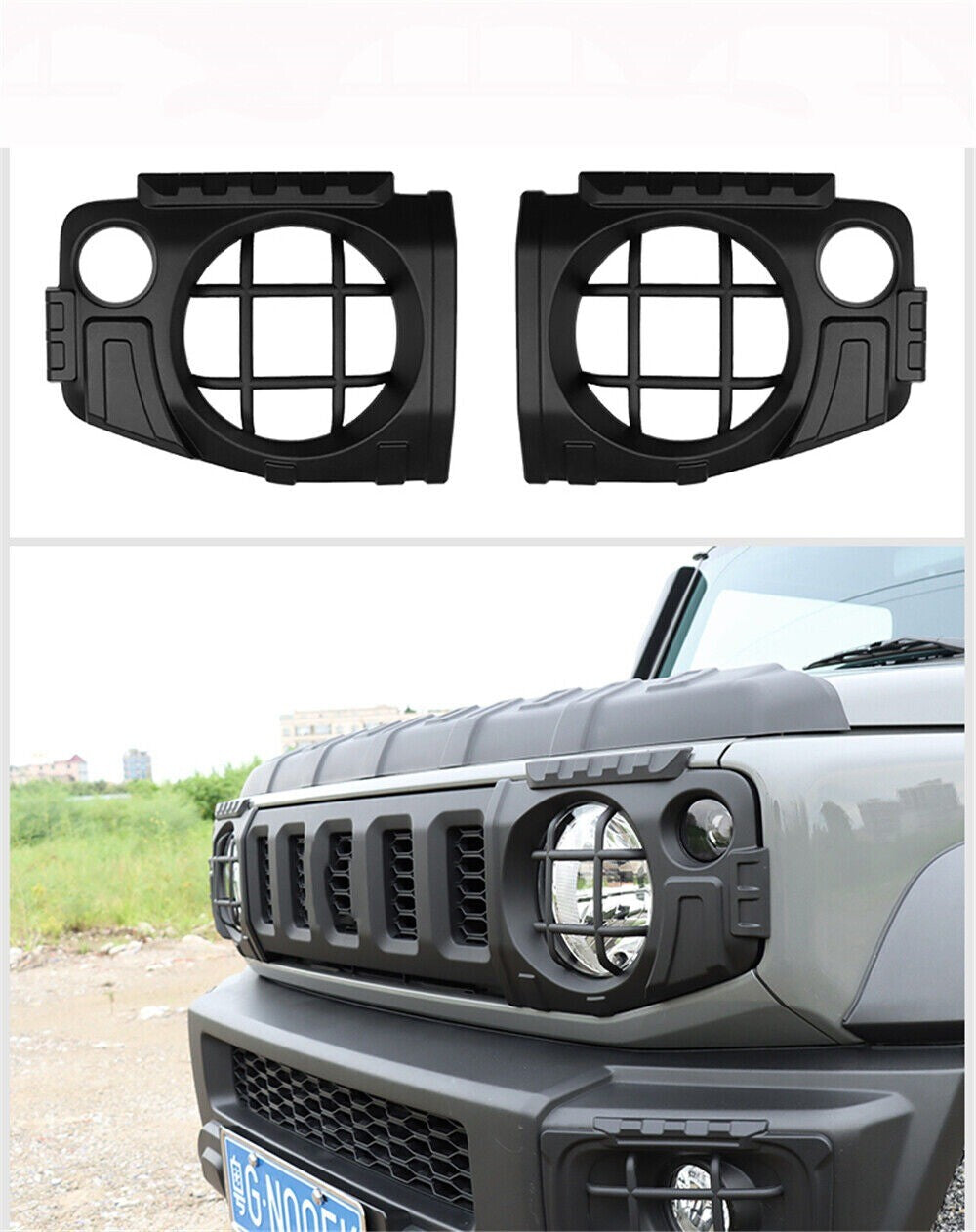 Black Front Headlight Lamp Protector Guard Cover for Suzuki for Jimny 2/4Door 2019+